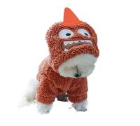 DoRysk 1 abrigo con capucha para gatos de otoño e invierno de felpa gruesa cálida de Halloween con hebilla de cordón para perros pequeños y medianos (un color, XL)