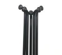 DoRysk 16 unidades de 12 G 2,6 mm J-Bend Round Body ED Black Color Electric Bike Wheel Spokes for High Speed BLDC Geared Motor E-Bike Spoke Nipples (162 mm)