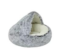 DoRysk Cama para gatos y mascotas, cama cálida y suave de felpa para mascotas con funda redonda para gatos y perros, cueva para perros pequeños (9)