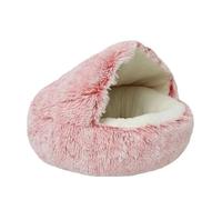 DoRysk Cama para gatos y mascotas, cama cálida y suave de felpa para mascotas con funda redonda para gatos y perros, cueva para perros pequeños (un color)