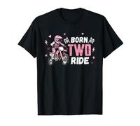 Dos 2 años de Edad 2do cumpleaños niña Nacida Dos Montar Motocicleta Camiseta gráfica económica