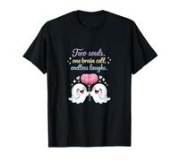 Dos Almas Una Célula Cerebral Parejas Divertido Diseño Fantasma Camiseta