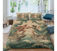 Dos Amantes griegos luchando contra una Serpiente Marina en una Roca Juego De De Cama Microfibra Impreso En 3D,para Adultos Y Niños Funda De Edredón 3 Piezas Y Fundas De Almohada King(220x240cm)