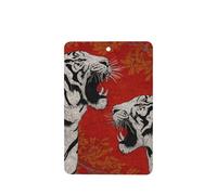 Dos ambientadores de coche con diseño de tigre blanco, 4 unidades, tarjetas perfumadas colgantes, tarjetas perfumadas para tabletas de aromaterapia de coche