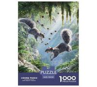 Dos Ardillas Grises Puzzles Imposible,desafío para Adultos Interesante Entretenimiento Creativo 1000 Piezas Obra De Arte De Juego De para Adultos Y Niños Mayores De 12 Años 70x50cm/1000pcs