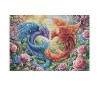 Dos Aves míticas besándose Entre Flores Puzzles 300 Piezas Juguete Educativo 3D Rompecabezas Familiar para Toda La Familia Entretenimiento Creativo Decorativo 300 PCS