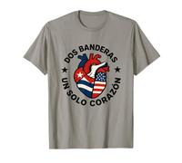 Dos Banderas Un Solo Corazón Dos Banderas Un Corazón Cubano Camiseta