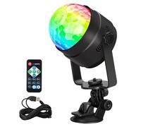 Dos bolas de discoteca LED de 6W en 7 colores, con control remoto, control de voz y efectos estroboscópicos, son ideales para fiestas, bares, clubes, festivales, bodas y decoración del hogar.