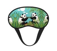 Dos bonitos pandas grandes, cómodo antifaz de satén con borde negro para bloquear la luz y dormir reparador
