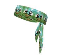 Dos bonitos pandas grandes estampados, vendaje deportivo adecuado para entusiastas del deporte, fútbol ninja y baloncesto