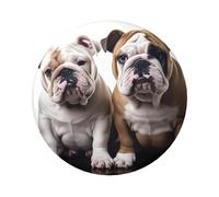 Dos bonitos pines de botón de perro bulldog, 1 unidad, insignias de botón redondas de 2.4 pulgadas, kit de botones personalizados para fotos, suministros de manualidades, proyectos de fiesta de