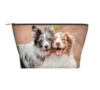 Dos Border Collie Pastor Australiano, Bolsa de artículos de tocador Bolsa de Maquillaje Bolsa de cosméticos Bolsa de artículos de tocador de Viaje portátil