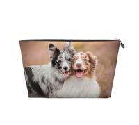 Dos Border Collie Pastor Australiano, Bolsa de artículos de tocador Bolsa de Maquillaje Bolsa de cosméticos Bolsa de artículos de tocador de Viaje portátil