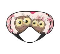 Dos búhos de dibujos animados lindo, Cubreojos completos Antifaz bloqueador de luz Antifaz para dormir Antifaz suave con los ojos vendados Noche
