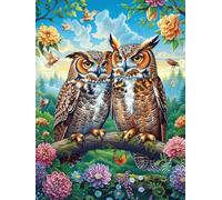Dos búhos en Bosque bajo luz de Luna Puzzle 500 Piezas Colorido Cartón Rompecabezas Familiar para Toda La Familia Juguete Educativo 3D Maquetas Construir 500 PCS