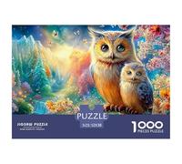 Dos búhos en una Rama en un Escenario Brillante y Florido Puzzle De 1000 Piezas búho Educativo Y Desafiante para Niños Y Adultos 52x38cm/1000pcs