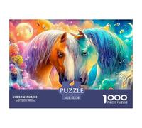 Dos Caballos con Crin Vibrante Ante un Salto de Agua Puzzle De 1000 Piezas Caballo Juguete Educativo para Niños A Partir De 12 Años Y Adultos 52x38cm/1000pcs