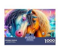 Dos Caballos se acicalan Entre un Paisaje Vibrante Puzzle De 1000 Piezas Caballo Desafío De Ingenio para Todas Las Edades 38x26cm/1000pcs