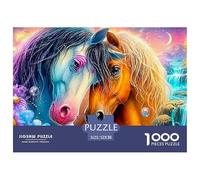 Dos Caballos se acicalan Entre un Paisaje Vibrante Puzzle De 1000 Piezas Caballo Hombres, Mujeres, Ancianos Y Mayores 52x38cm/1000pcs