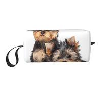 Dos Cachorros de Yorkshire Terrier, Bolsa de Maquillaje Bolsa de cosméticos Bolsa de artículos de tocador de Viaje portátil Bolsa de Maquillaje