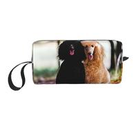 Dos caniche Real Bosque de otoño, Bolsa de Maquillaje Bolsa de cosméticos Bolsa de artículos de tocador de Viaje portátil Bolsa de Maquillaje