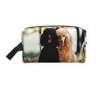 Dos caniche Real Bosque de otoño, Bolsa de Maquillaje Bolsa de cosméticos Bolsa de artículos de tocador de Viaje portátil Organizador de Bolsa de Maquillaje