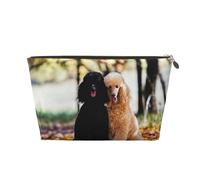 Dos caniche Real otoño, Bolsa de Maquillaje Bolsa de cosméticos Bolsa de artículos de tocador de Viaje portátil Bolsa de artículos de tocador