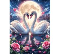 Dos Cisnes Bajo la Luna Rompecabezas 1000 Piezas Cartón Resistente para Toda La Familia Mascota de Vida Silvestre Diversión Familia Reducir Estrés Mejor Valorado Detalle De Regalo 1000 PCS