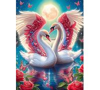 Dos Cisnes con Alas de Ángel Formando un Corazón Puzzle 500 Piezas Cartón con Papel Toda La Familia Mascota de Vida Silvestre Tiempo Libre En Casa Más Vendido Regalo Original 500