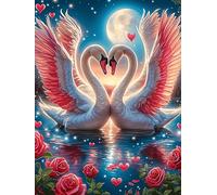 Dos cisnes con alas de ángel formando un corazón Puzzles 1000 Piezas Maquetas Educativas Avanzadas Animal salvaje mascota Cute Desafío Intelectual Para Familia DIY Creativo Construir Juguete Educativo