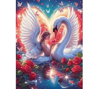 Dos cisnes con alas de ángel Formando un corazón Puzzles 500 Piezas Maquetas 3D Construir Sin Pegamento Animal Salvaje Mascota Rompecabezas Educativo para Familia Desafío Intelectual Decoración Hogar