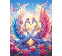 Dos Cisnes con Alas de Ángel Formando un Corazón Rompecabezas 300 Piezas Cartón Grueso para Parejas Mascota de Vida Silvestre Cute para Enmarcar Decoración Mural Pieza De Colección Ori
