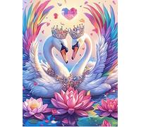 Dos cisnes con Coronas Forming A Heart Puzzle 1000 Piezas Relajante Premium Animal Salvaje Mascota Cute Rompecabezas para Hombres Y Mujeres Estera Portátil 3D Decoración Hogar Duradera 1000 PCS
