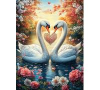 Dos cisnes en el jardín Florido Rompecabezas 1000 Piezas Cartón Grueso para Coleccionistas Noches De Cita Mejora Concentración Ocio En Casa Regalo Reyes Magos 1000 PCS