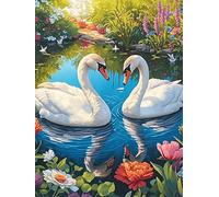 Dos cisnes Formando corazón en Estanque de lotos Puzzle 1000 Piezas Colorido Vibrante Fauna Mascotas Rompecabezas para Adultos Obra De Arte Familiar Estera Portátil DIY Creativo 1000 PCS