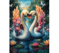 Dos cisnes Formando corazón Puzzle 500 Piezas Juguete Educativo Familiar Animal Lindo de Cuento de Hadas Rompecabezas 3D para Hombres Y Mujeres Construir Maquetas Desafío Intelectual 500 PCS