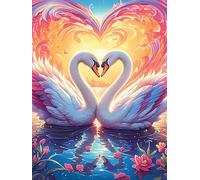 Dos cisnes Formando corazón Puzzle 500 Piezas Juguete Educativo Familiar Interactivo Fauna Mascotas Rompecabezas 3D para Hombres Y Mujeres Construir Maquetas Desafío Intelectual 500 PCS