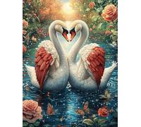 Dos cisnes formando corazón Puzzle 500 Piezas Juguete Educativo Familiar Interactivo Paisaje de cuento de hadas en caricatura Rompecabezas 3D Para Hombres Y Mujeres Construir Maquetas Desafío Intelect