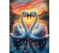 Dos cisnes formando corazón with Roses Puzzles 1000 Piezas Maquetas Educativas Avanzadas Animales salvajes y domésticos Desafío Intelectual Para Familia DIY Creativo Construir Juguete Educativo 1000 P