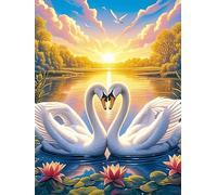 Dos Cisnes Formando un Corazón at Sunset Rompecabezas 500 Piezas Cartón Grueso Para Coleccionistas Mascota de Vida Silvestre Eventos Team Building Ocio En Casa Regalo Fin De Año Mejor Valorado 500 PCS