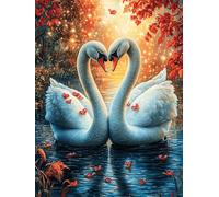 Dos cisnes formando un corazón bajo las estrellas Rompecabezas 500 Piezas Cartón Grueso Para Coleccionistas Vida silvestre y mascotas Eventos Team Building Ocio En Casa Regalo Fin De Año Mejor Valorad