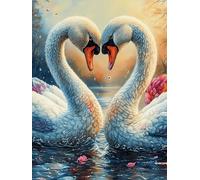 Dos cisnes Formando un corazón en un Estanque de Loto Puzzle 1000 Piezas Papel Mayores Vida Silvestre y Mascotas Alivio Ansiedad Actividad para La Mente Ocio Tranquilo En Casa Más Ve