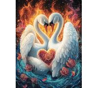 Dos cisnes Formando un corazón en un Estanque Puzzle 500 Piezas Cartón con Papel Toda La Familia Vida Silvestre y Mascotas Tiempo Libre En Casa Más Vendido Regalo Original 500 PCS