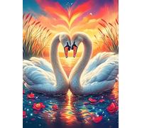 Dos Cisnes Formando un Corazón in A Lotus Pond Puzzle 1000 Piezas Papel Mayores Mascota de Vida Silvestre Cute Terapia Relajación Relajación Mental Más Vendido Original