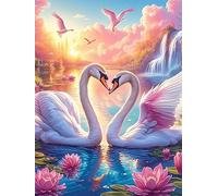 Dos Cisnes Formando un Corazón in A Magical Lake Rompecabezas 1000 Piezas Cartón Para Mayores Mascota de Vida Silvestre Cute Terapia Ocupacional Regalo Corporativo Garantía Satisfacción Regalo Reyes M