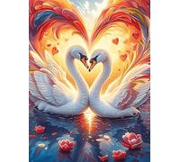 Dos cisnes Formando un corazón Puzzle 300 Piezas Educativo Construir 3D Animal Salvaje Mascota Rompecabezas para Familia Maquetas Educativas Desafío Intelectual Decoración Hogar 300 PCS