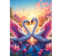 Dos Cisnes Formando un Corazón Rompecabezas 1000 Piezas Cartón para Principiantes Mascota de Vida Silvestre Días Lluviosos Tiempo Libre En Casa para Reyes Magos Detalle De Cumpleaños 1000 PCS