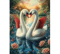 Dos cisnes formando un corazón Rompecabezas 500 Piezas Cartón Resistente Para Toda La Familia Sueño Mágico de Ciencia Ficción Actividades Grupales Regalo Corporativo Calidad Profesional San Valentín 5