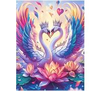 Dos Cisnes Formando un Corazón with A Red Heart Puzzle 300 Piezas Papel Mayores Mascota de Vida Silvestre Cute Terapia Relajación Relajación Mental Más Vendido Original