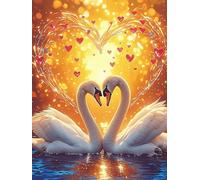 Dos Cisnes Formando un Corazón with Roses Rompecabezas 300 Piezas Cartón Grueso Para Coleccionistas Mascota de Vida Silvestre Mejora Memoria Desarrollo Cognitivo Diversión Familia Regalo Reyes Magos 3